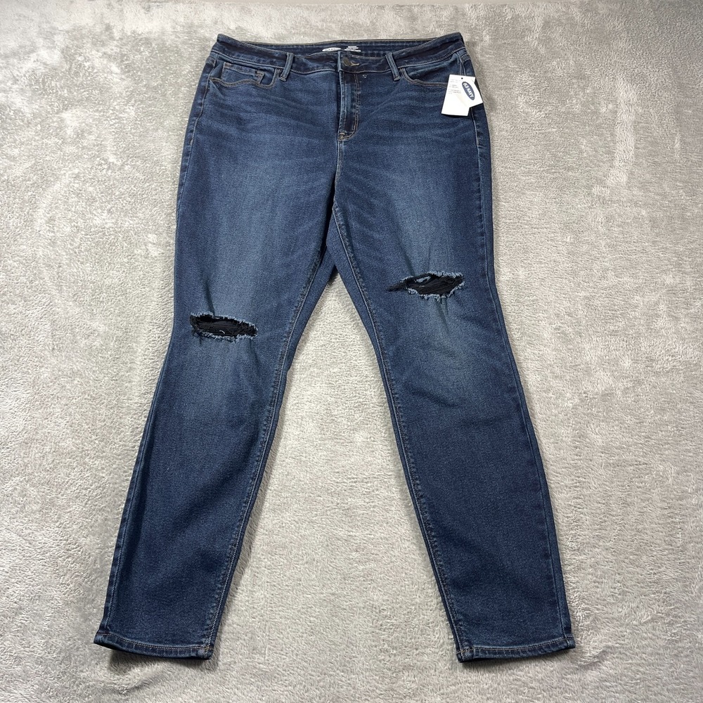 Nwt Old Navy Jeans 16 Rockstar Super Skinny Blue High Rise Secret Slim Pockets
